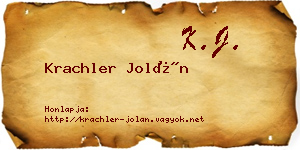 Krachler Jolán névjegykártya